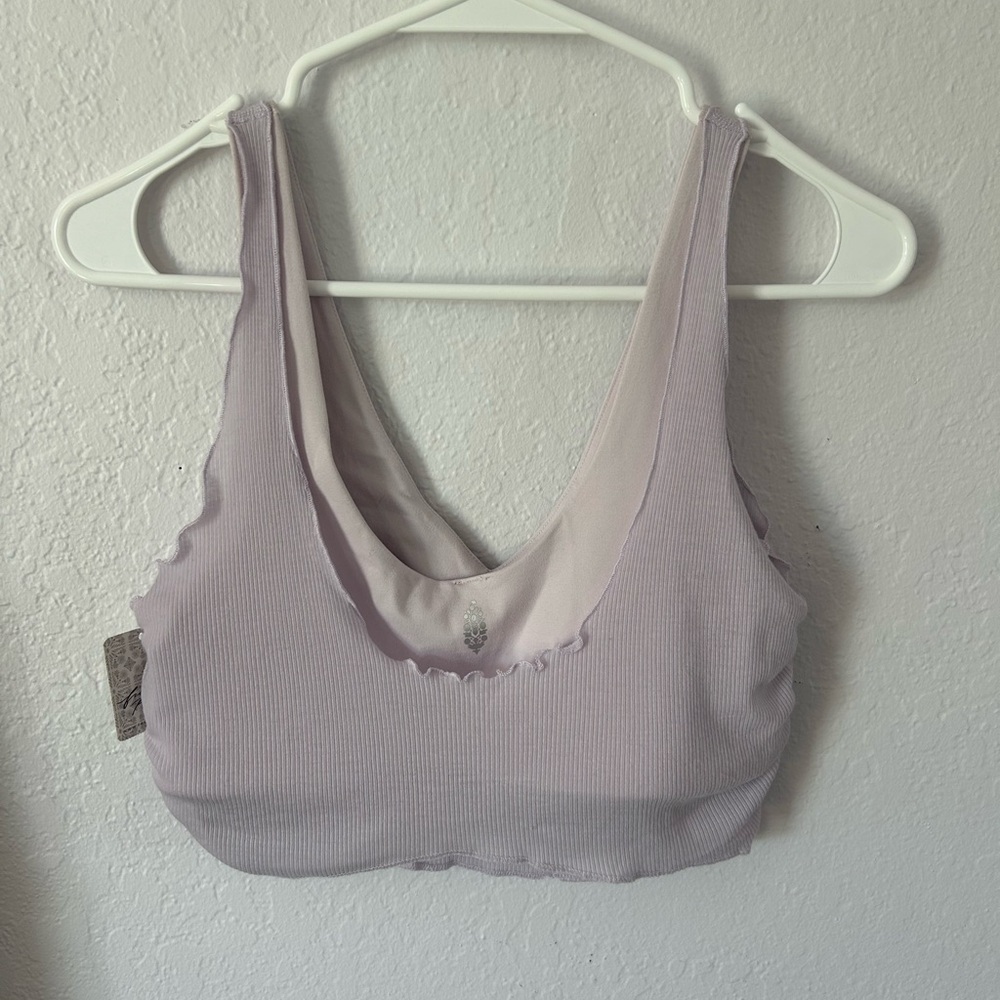 Free People Ribbed Scoop Bralette in Light Lavender